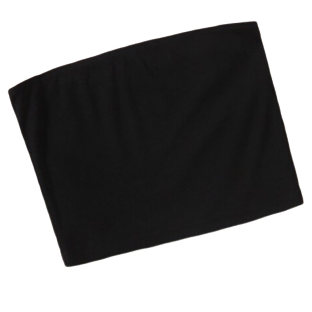 NWOT Black rib-knit bandeau top